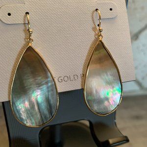 ARGENTO VIVO Sterling Silver 14KT Gold Plated Abalone Mother-of-Pearl Earrings